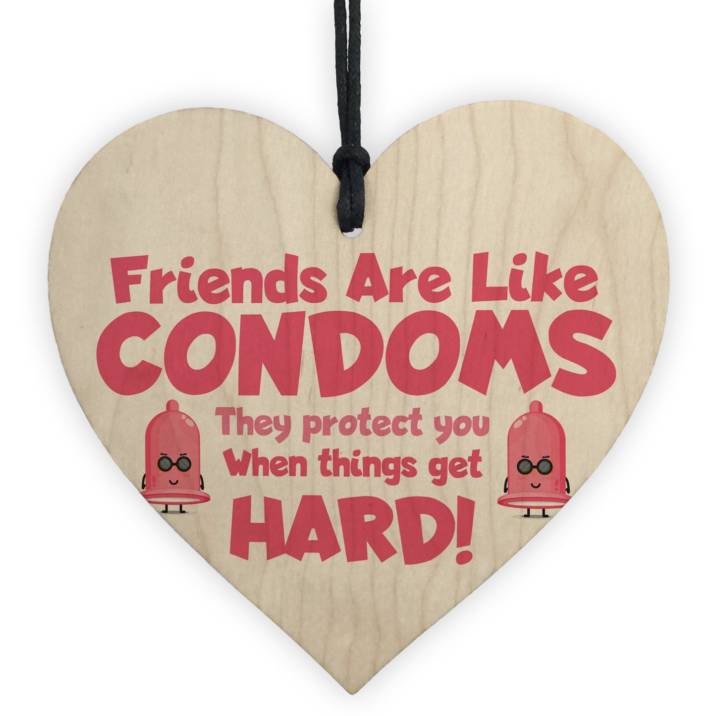 Best Friend Sign Funny Rude Friendship Gift Wood Heart Friend