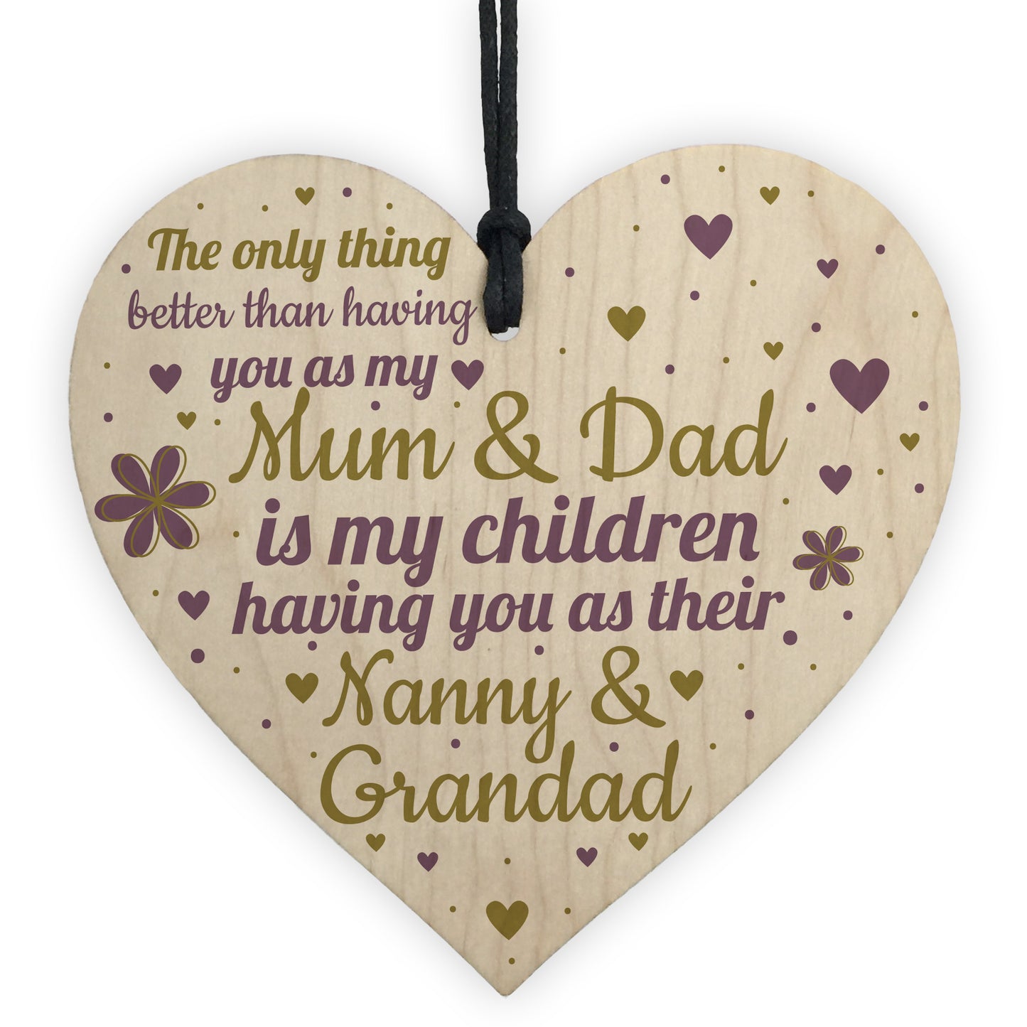 Gifts For Mum Dad Nan Nanny Grandad Wooden Heart Plaque Gift
