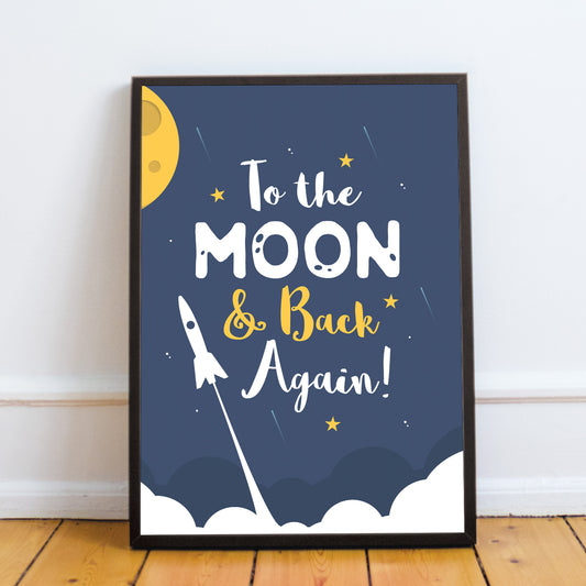 FRAMED Bedroom Print Boys Bedroom Wall Art Space Decor Son Gift