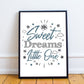 Blue And Grey Nursery Print Sweet Dreams Prints Girl Boy Decor