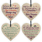 Christmas Gift For Cousin Pack of 4 Wooden Hanging Hearts Cousin