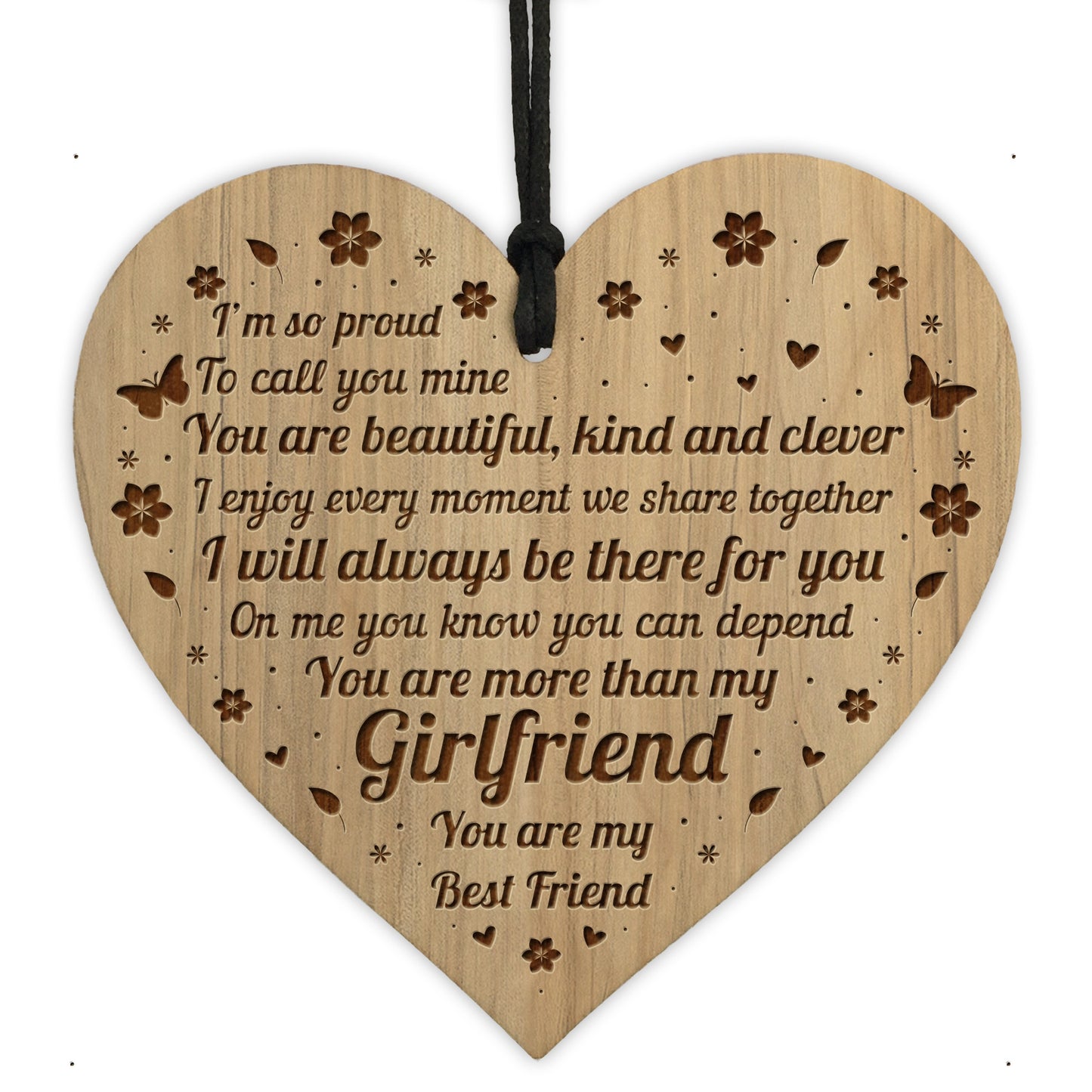 Girlfriend Birthday Gift Card Engraved Heart Anniversary Gift