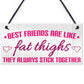 Best Friends Like Fat Thighs Stick Together Hanging Plaque Sign