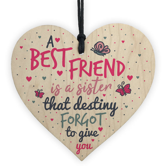 A Best FRIEND Sister Gifts Wood Heart Christmas Friendship Gift