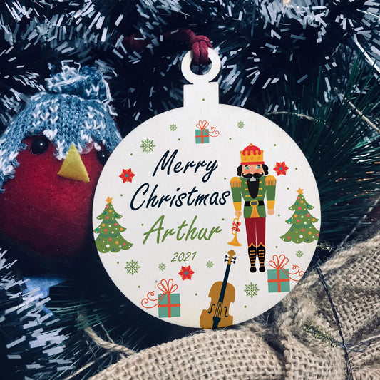 New Baby Gift Wooden Bauble Hanging Tree Decoration Son Gift