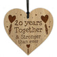 20th Anniversary Gifts Engraved Heart Husband Wife Anniversary