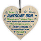 Awesome Son Gifts From Dad Mum Heart Gift For Him 16th 18th