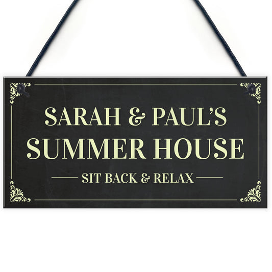 Novelty Summerhouse Sign Personalised Hanging Garden Plaque