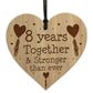 8th Anniversary Gift For Him Her Engraved Heart Husband Wife