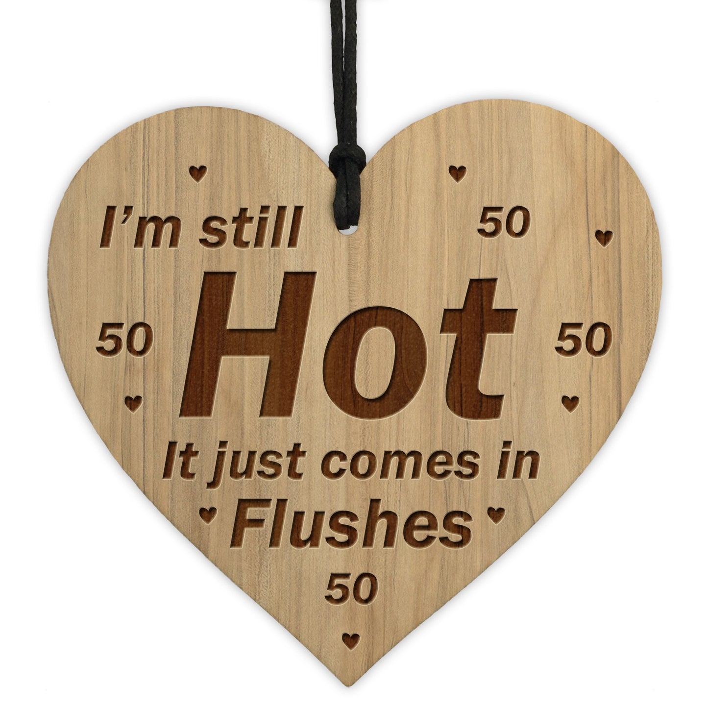 50th Birthday Gift Fifty Birthday Wood Engraved Heart Gift