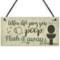 Bathroom Sign Shabby Chic Funny Poop Toilet Loo Door Sign Home