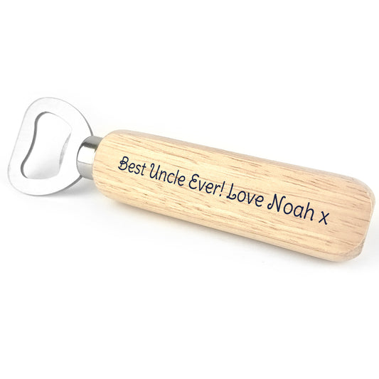 Best Uncle Ever Gift Personalised Wood Bottle Opener Birthday