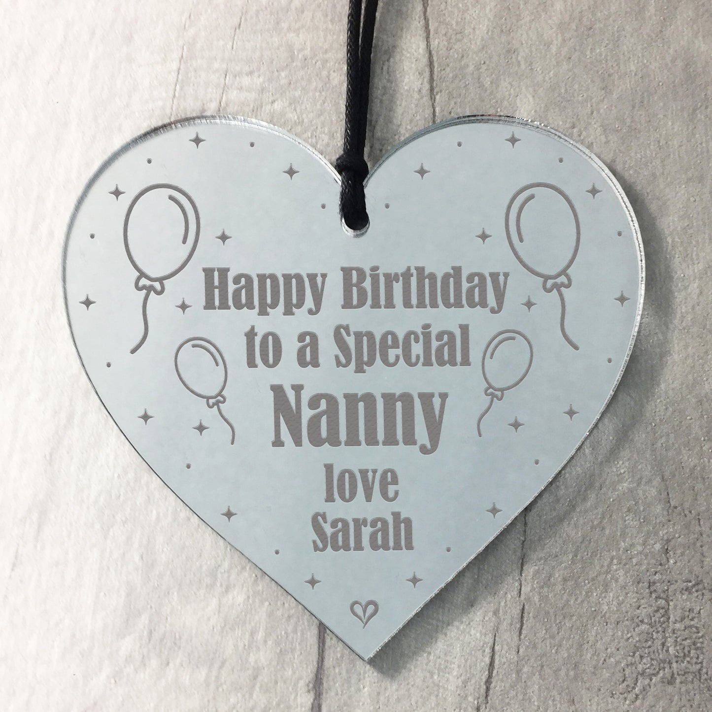 Birthday Gift For Nanny Personalised Engraved Heart Gift