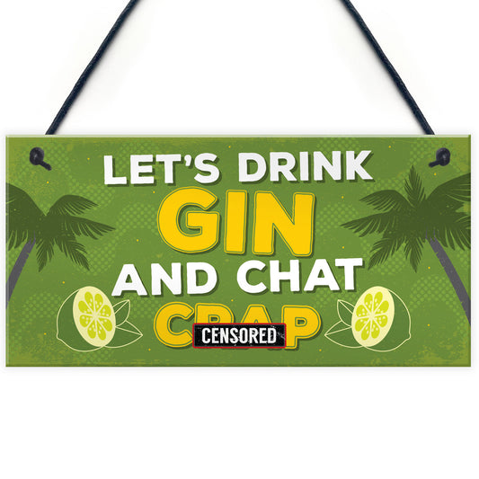 Novelty Gin Wall Sign Funny Bar Pub Man Cave Kitchen Plaque Gift