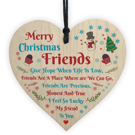 Best Friend Poem Heart Hanging Sign Christmas Gift Friendship