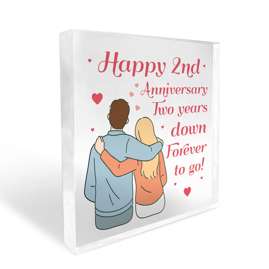 2nd Anniversary Gift For Husband Wife 2nd Wedding Anniversary