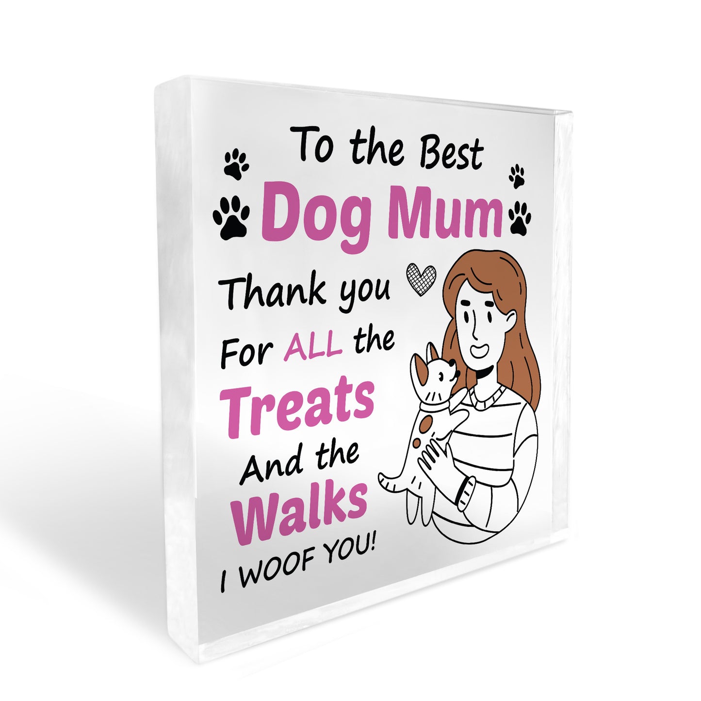 Mum Gift From Dog For Birthday Christmas Acrylic Block Dog Mum