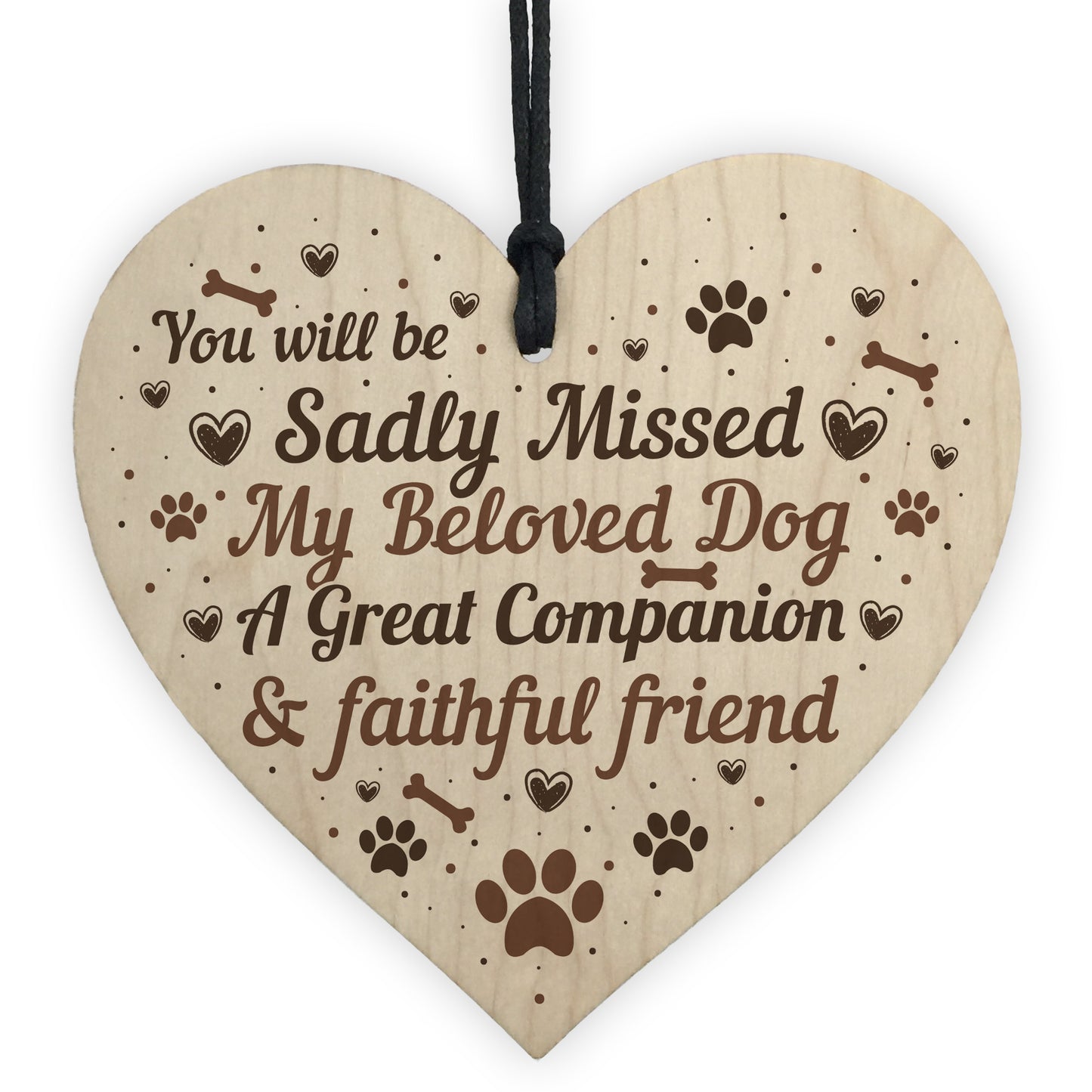 Pet Memorial Dog Wooden Heart Memorial Christmas Bauble Gift