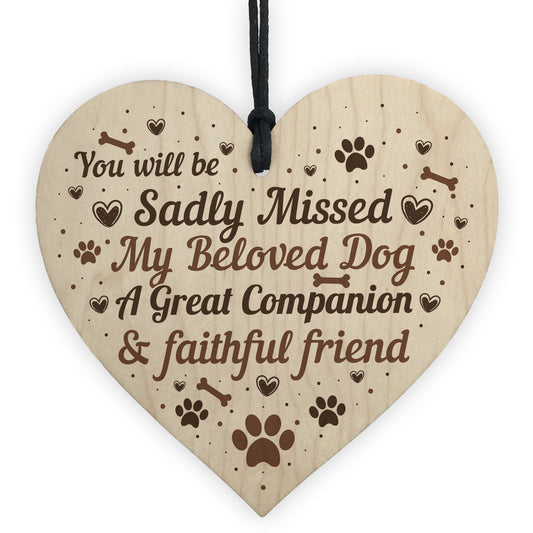 Pet Memorial Dog Wooden Heart Memorial Christmas Bauble Gift