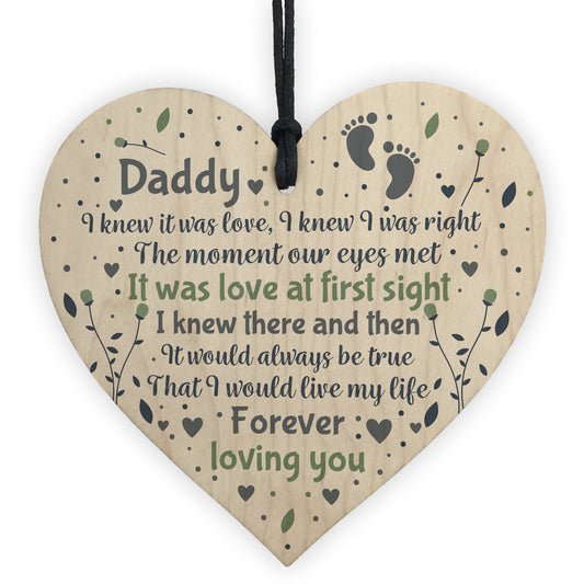 Best Daddy Gifts Wooden Heart Daddy Birthday Card New Daddy