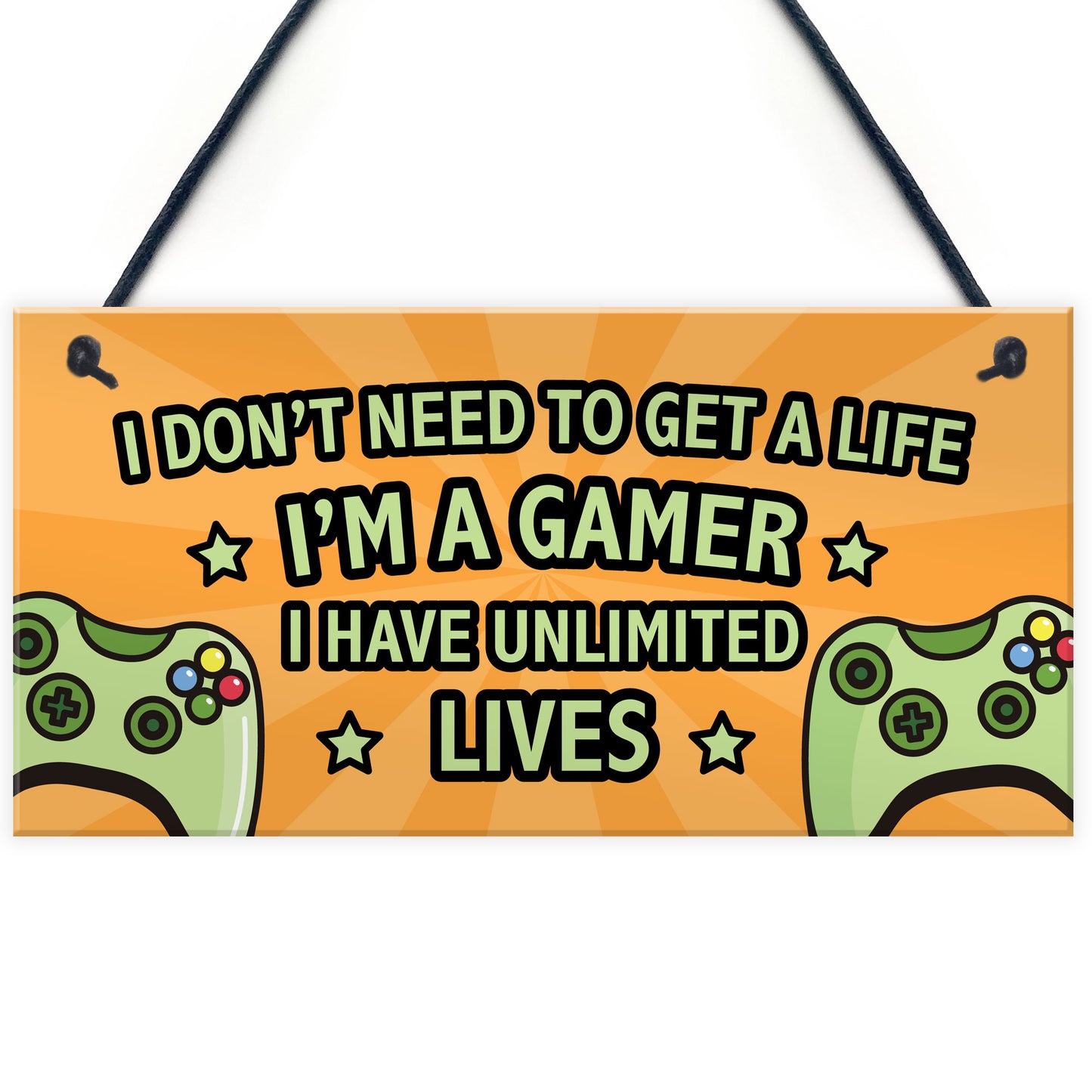 Gaming Sign Retro Hanging Door Plaque For Boys Bedroom Man Cave