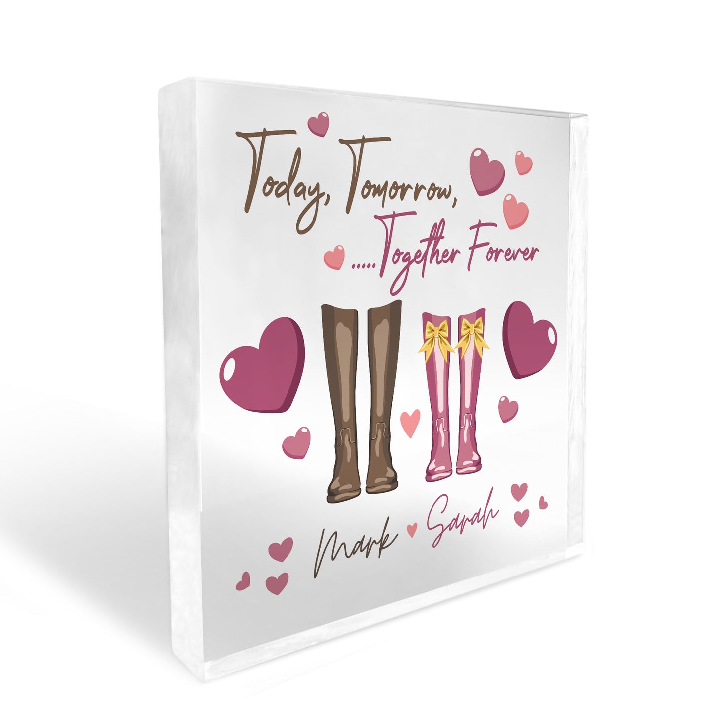 PERSONALISED Valentines Day Gift Acrylic Block Gifts for Him Her
