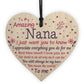 Cute Nana Wood Heart Nan Birthday Christmas Gift From Grandchild