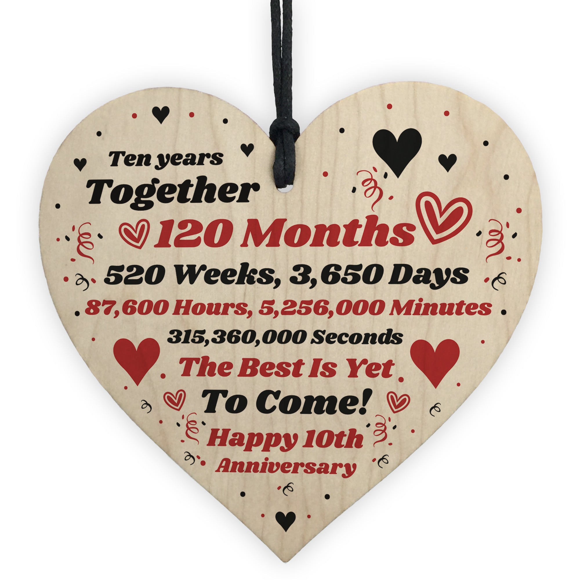 10th Anniversary Gift Husband Wife Wedding TenYears Mr & Mrs – Red