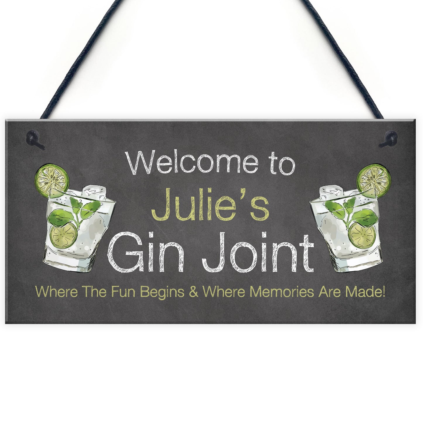 Gin Joint Hanging Sign Gin Bar Garden Summerhouse Shed Sign