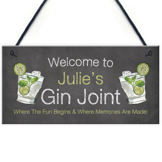 Gin Joint Hanging Sign Gin Bar Garden Summerhouse Shed Sign