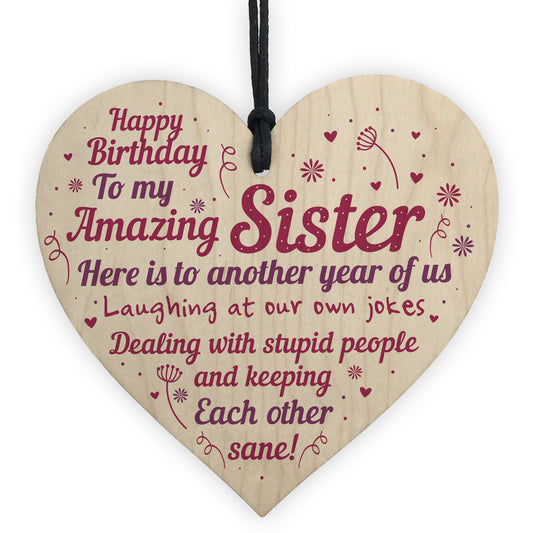 Birthday Gifts For Sister Wooden Heart Gift From Brother Family