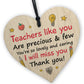 Thank You Gift For Teacher Heart Wood Plaque Leaving School End