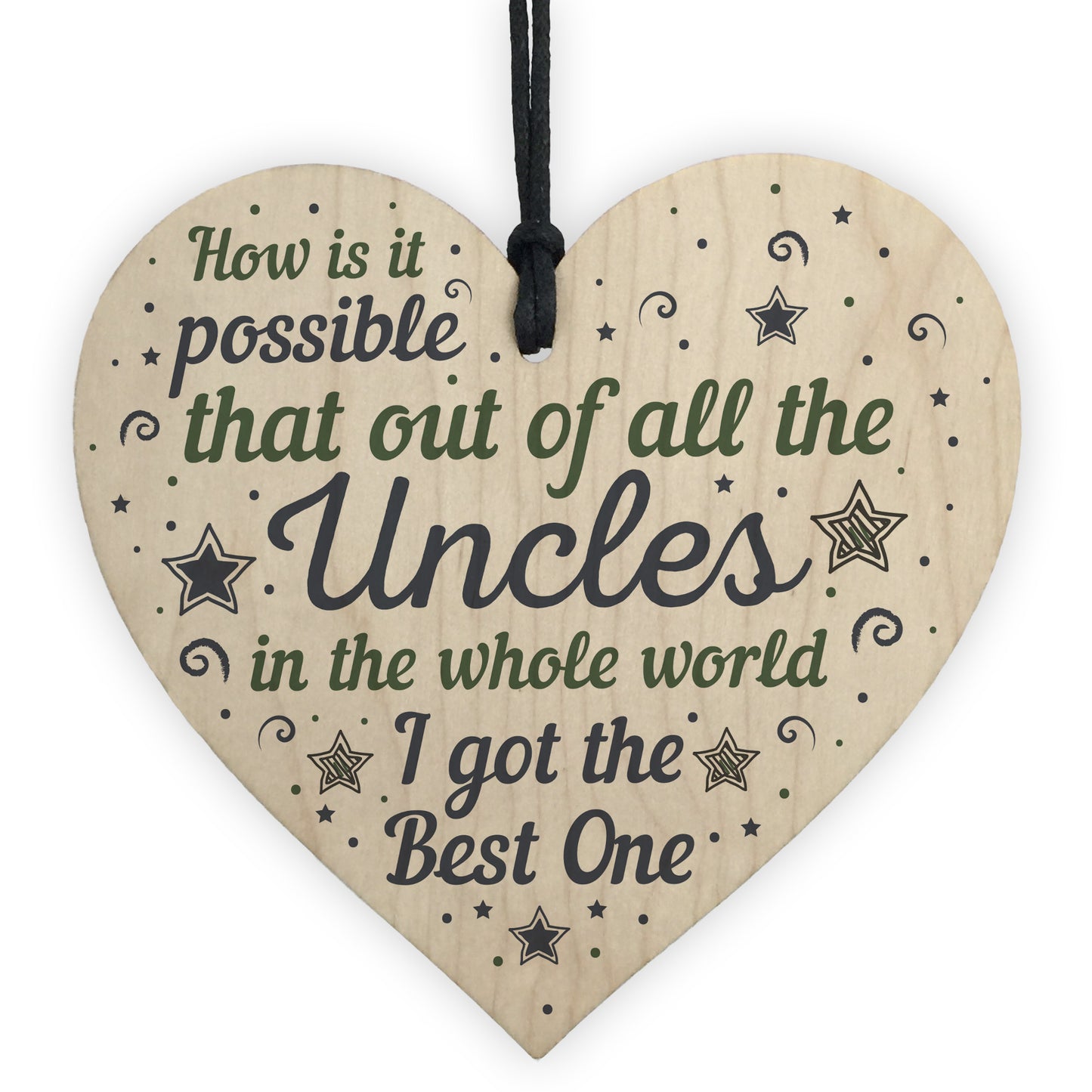 Uncle Gifts For Birthday Christmas Wooden Heart Uncle Ornament