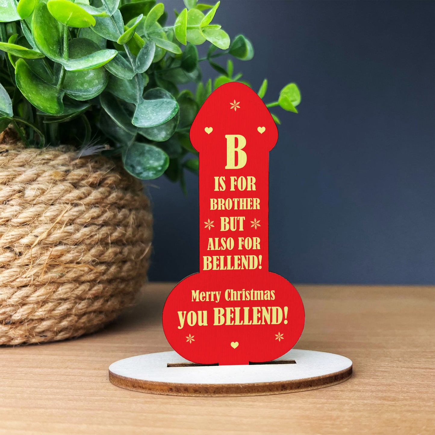 Funny RUDE Brother Gift For Christmas Wooden Plaque Funny Gift