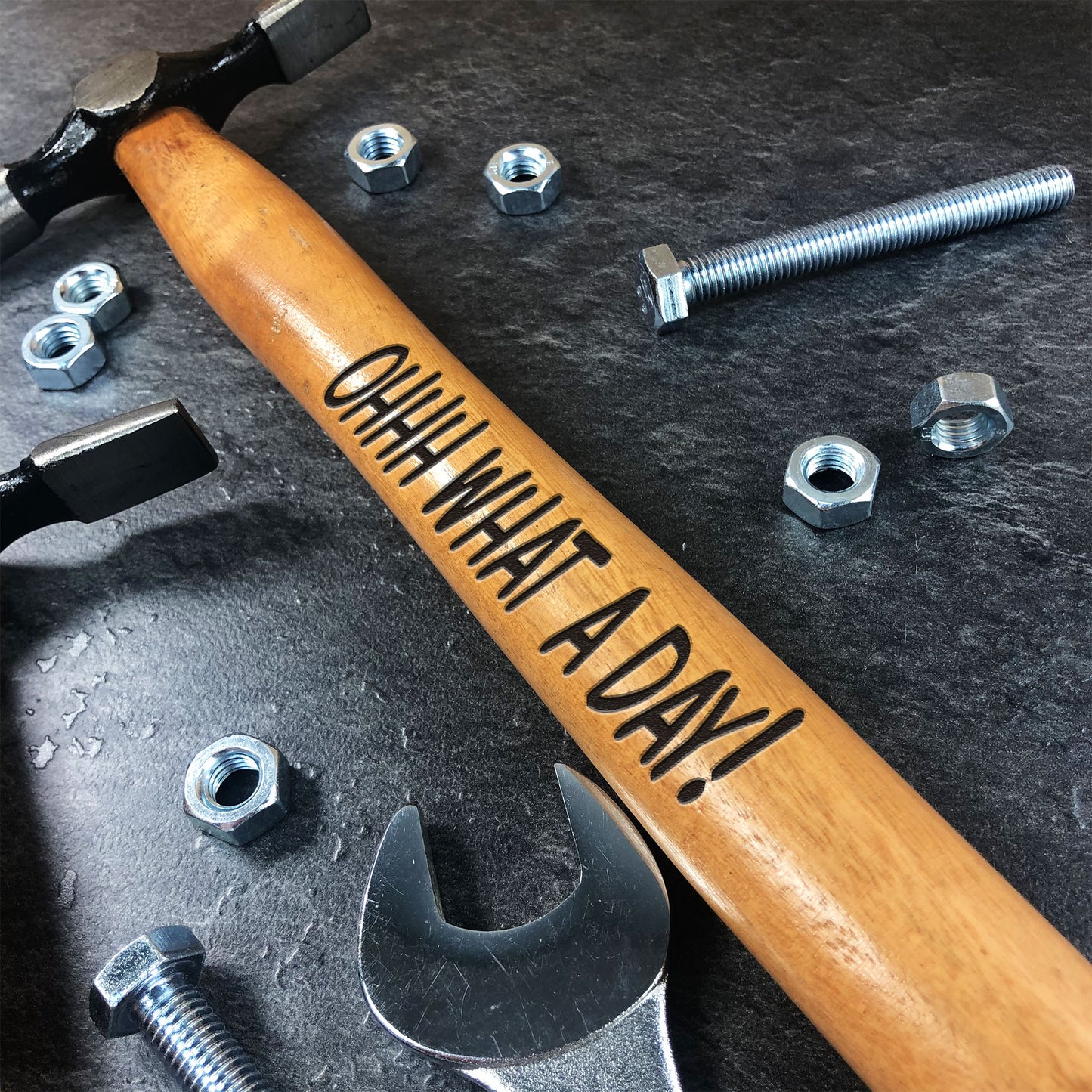 Ohh What A Day Novelty Engraved Hammer Gift For Him Birthday
