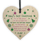 Baby's First Christmas Wooden Heart Bauble Tree Decoration Gift