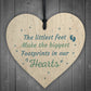 Footprints Daddy From Bump Birthday Christening Heart Dad Mum