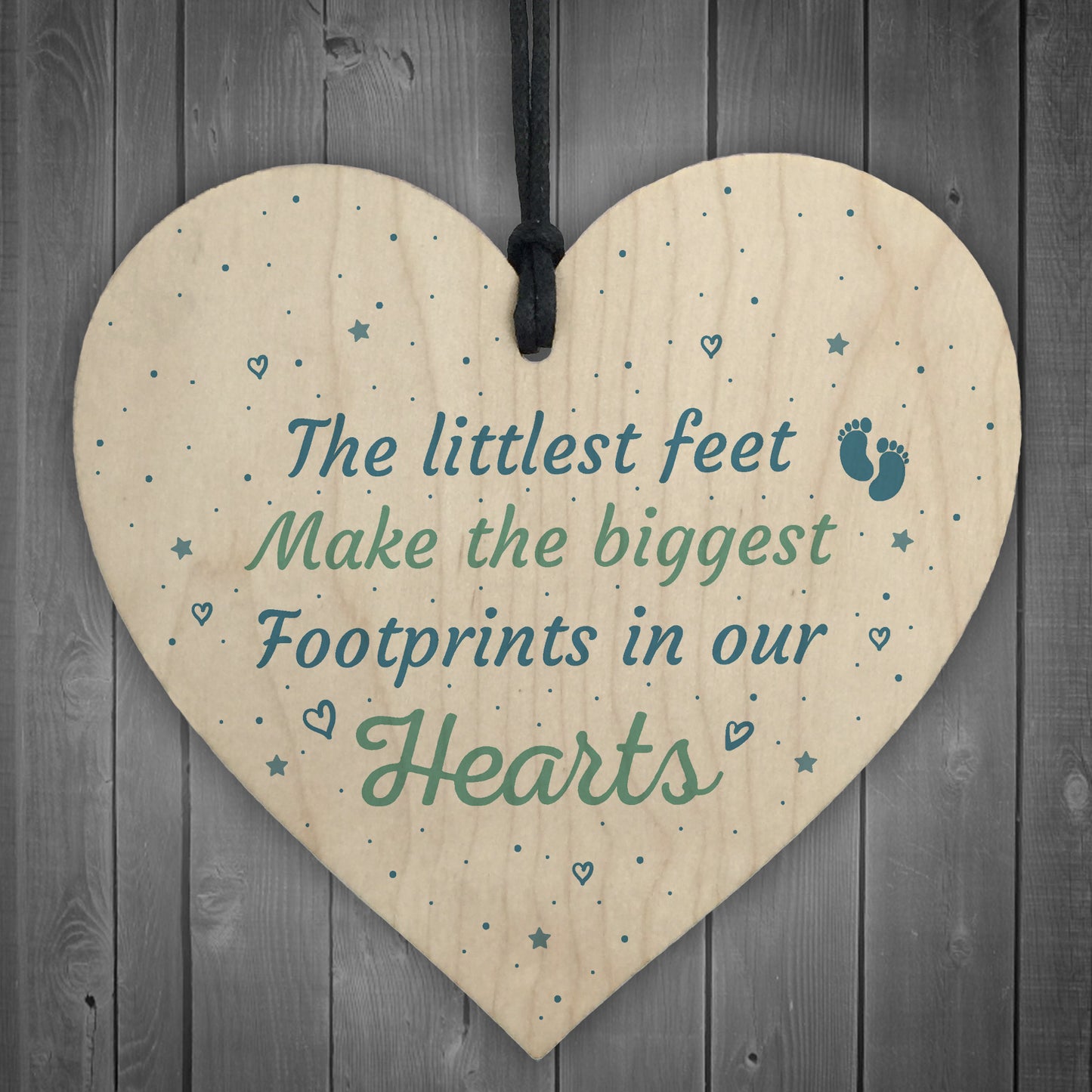 Footprints Daddy From Bump Birthday Christening Heart Dad Mum