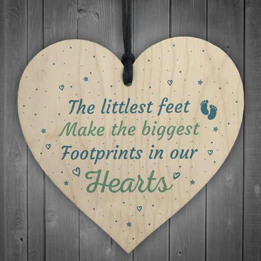 Footprints Daddy From Bump Birthday Christening Heart Dad Mum