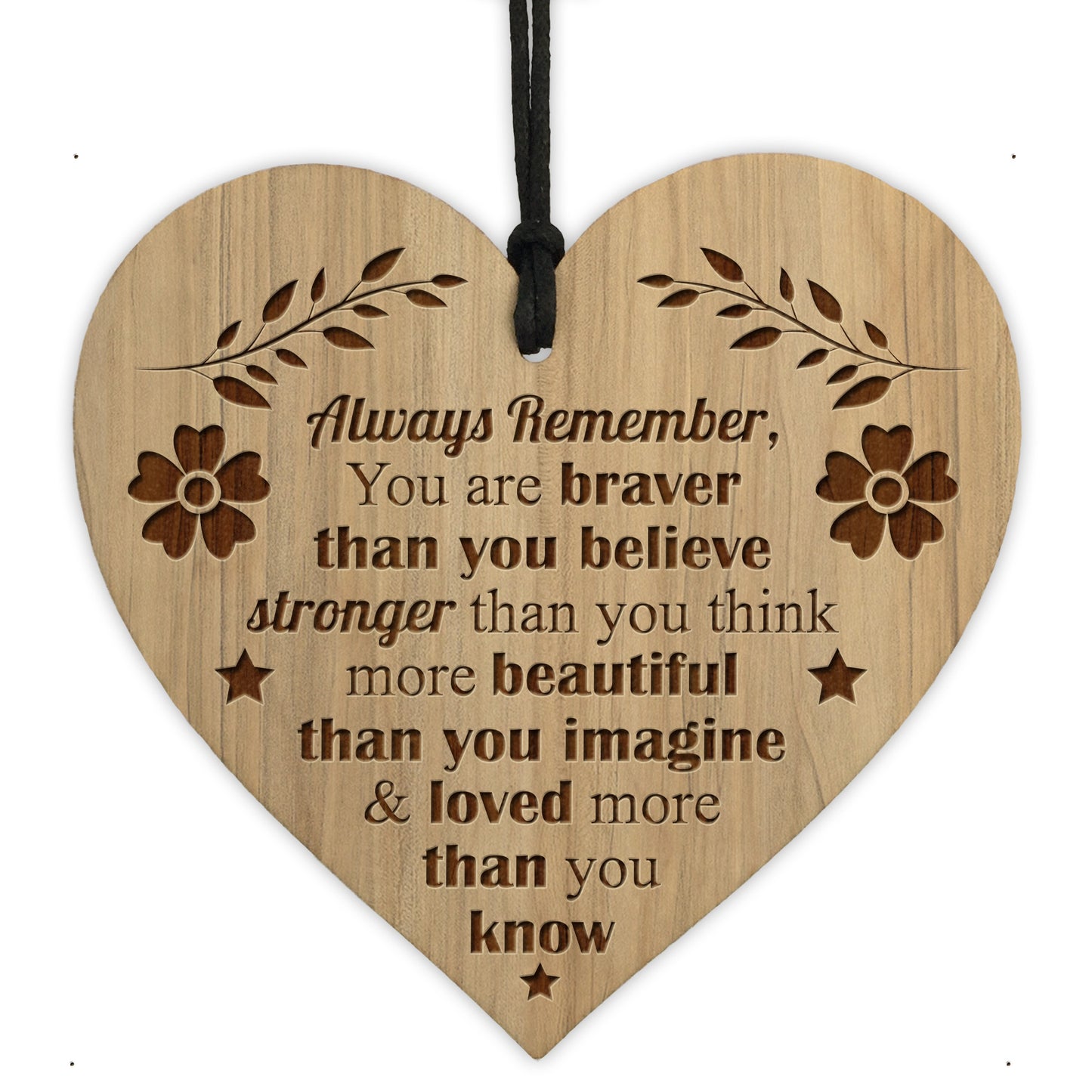 Braver Stronger Beautiful Plaque Engraved Heart Friendship Gifts