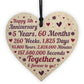 Anniversary Wooden Heart To Celebrate 5th Wedding Anniversary