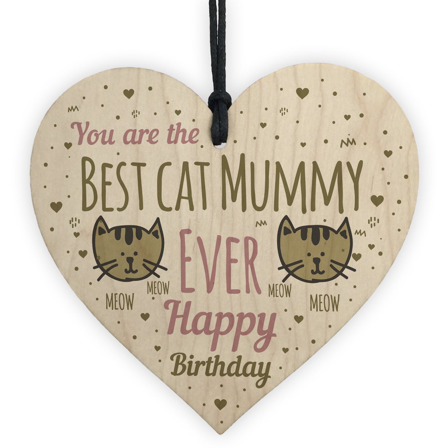 Best Cat Mummy Funny Mum Birthday Gifts Wood Heart Humour Cat
