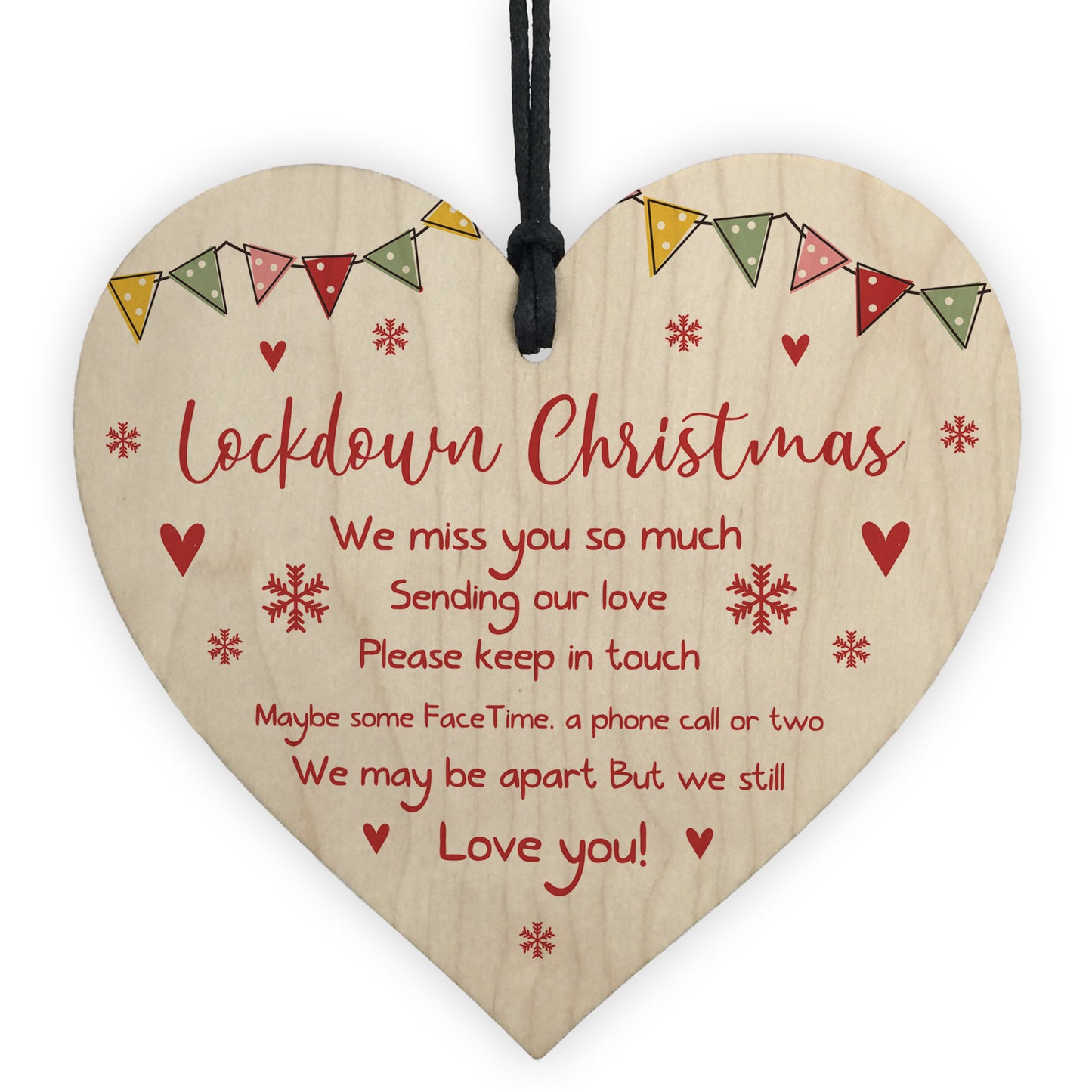 Lockdown Christmas Gift For Friend Family Wood Heart Tree Decor