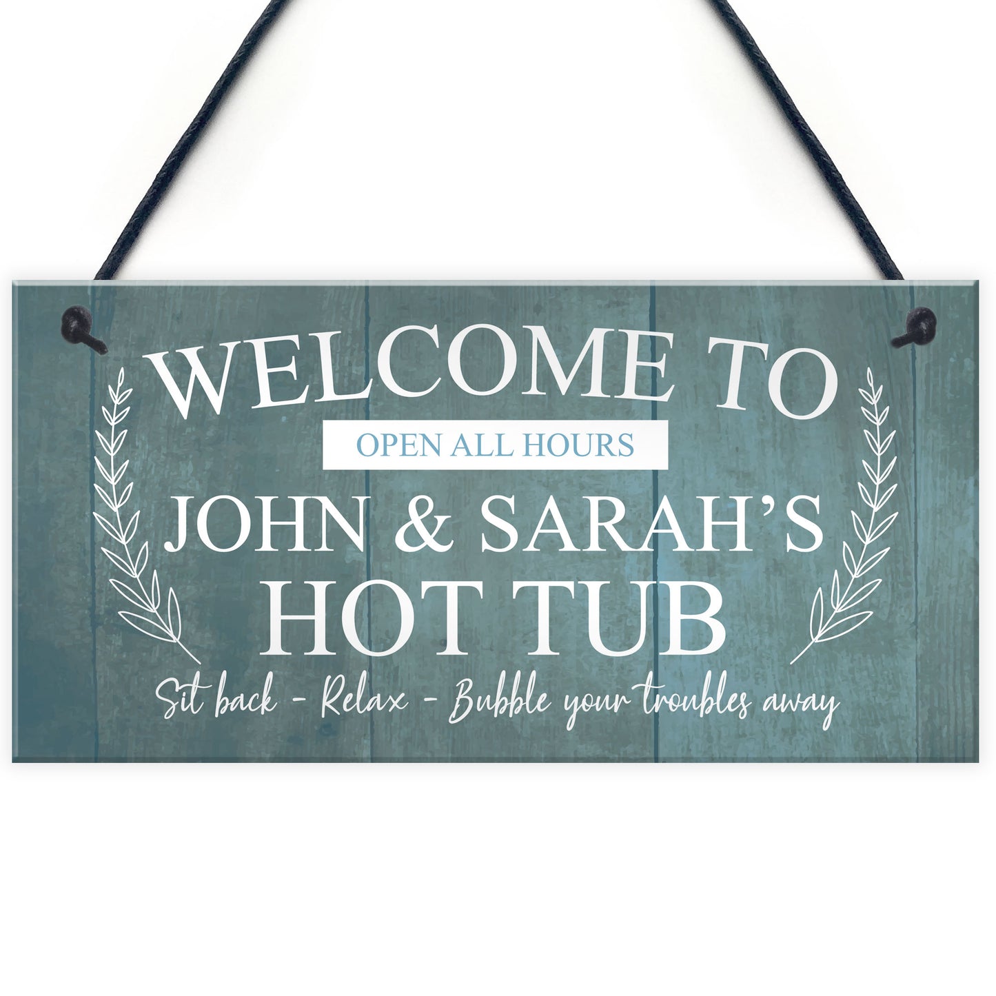 Hanging Hot Tub Sign Personalised Garden Shed Sign New Home Gift