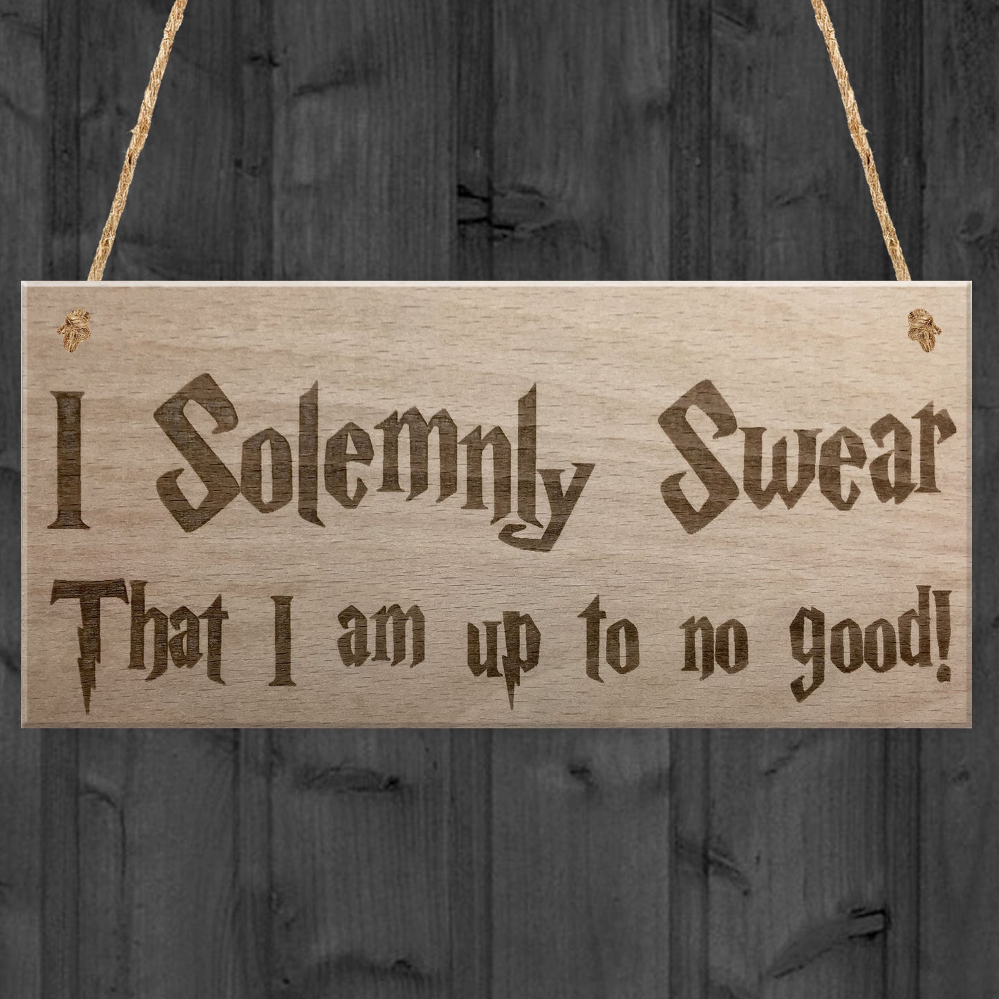 Solemnly Swear No Good Wizardry Hanging Plaque