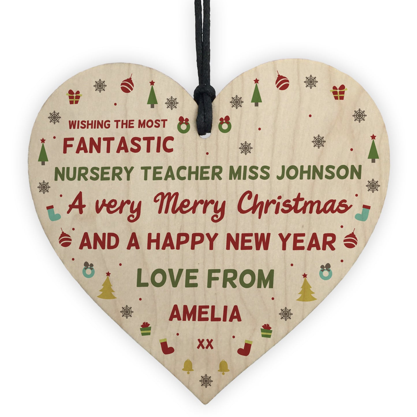 Personalised Nursery Teacher Thank You Gifts Christmas Gift