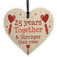 25th Anniversary Gift Wood Heart Perfect Gift For Husband Wife