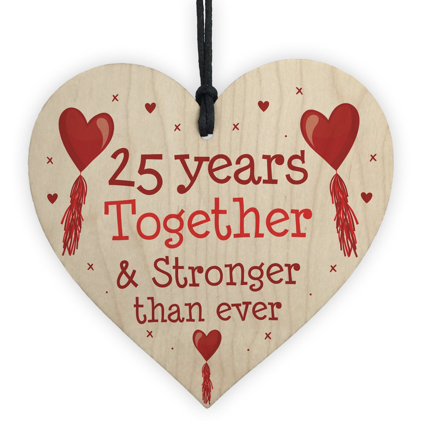 25th Anniversary Gift Wood Heart Perfect Gift For Husband Wife