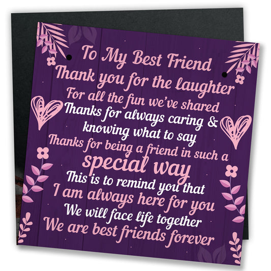 BEST FRIEND Plaque Special Friendship Gift Best Friend Birthday