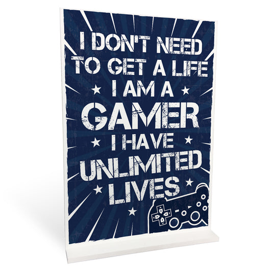 Funny Gaming Gamer Standing Plaque Birthday Gift For Boys Son